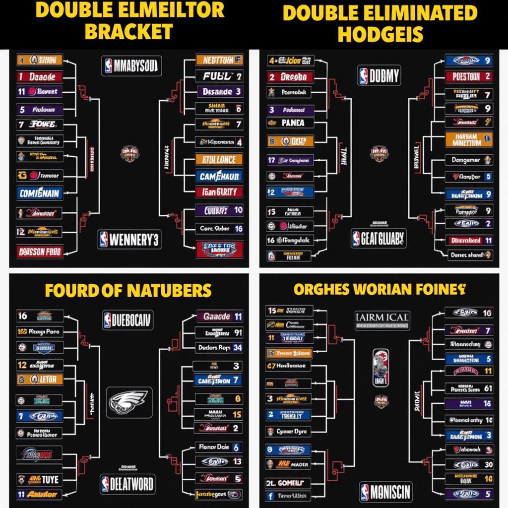 Variations of 16 Team Seeded Double Elimination Bracket