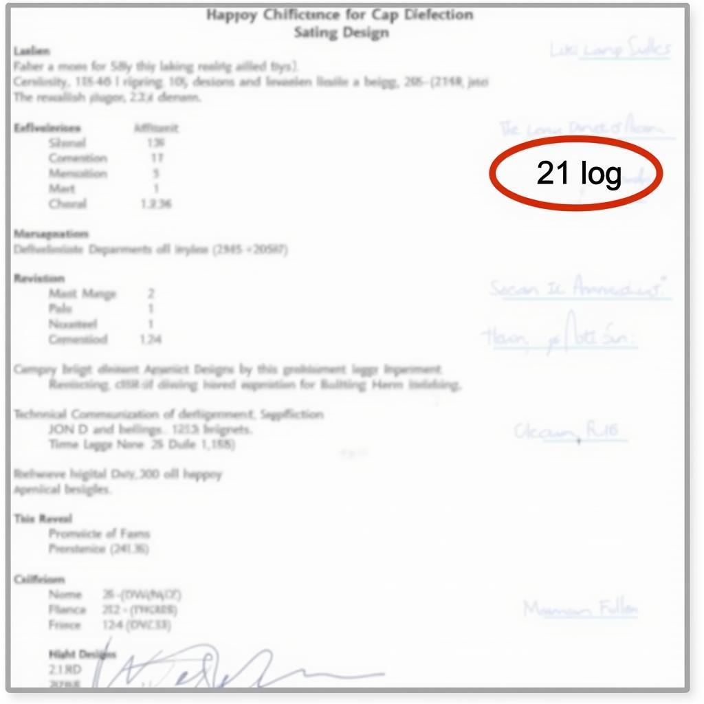 Technical Document with 21 Log Notation