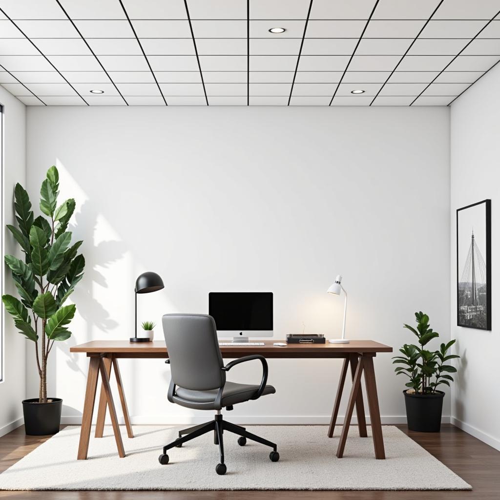 Modern 24x24 Ceiling Tiles in a Home Office