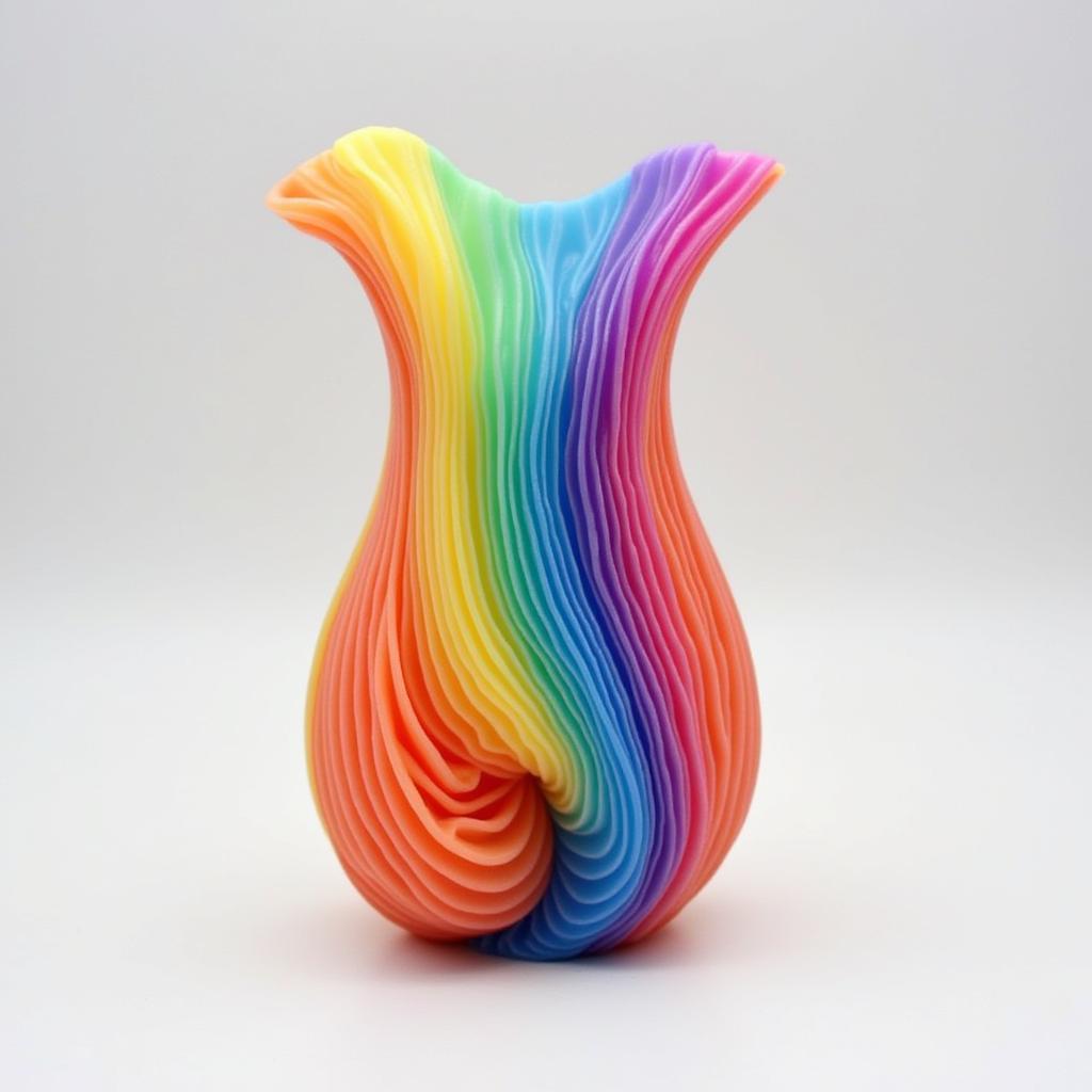 3D Printed Vase with Rainbow PLA