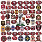 A collection of vintage San Francisco 49ers patches