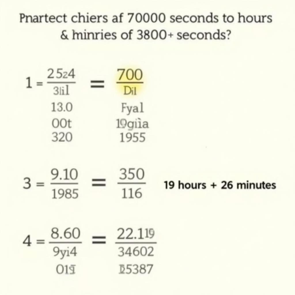 70000 Seconds to Hours and Minutes Conversion Chart