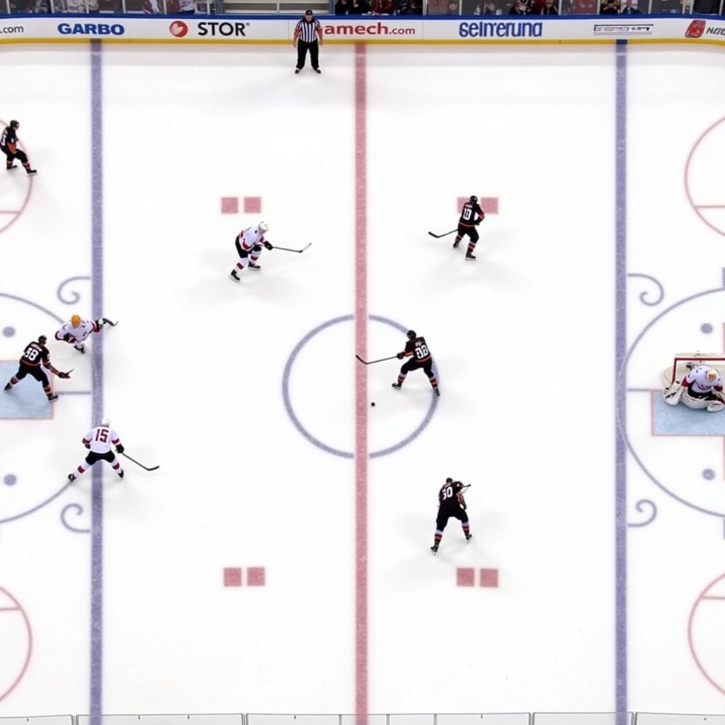 Hockey players adapting the 2-3 forecheck to a dump-in play