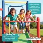 Kids playing on add on monkey bars