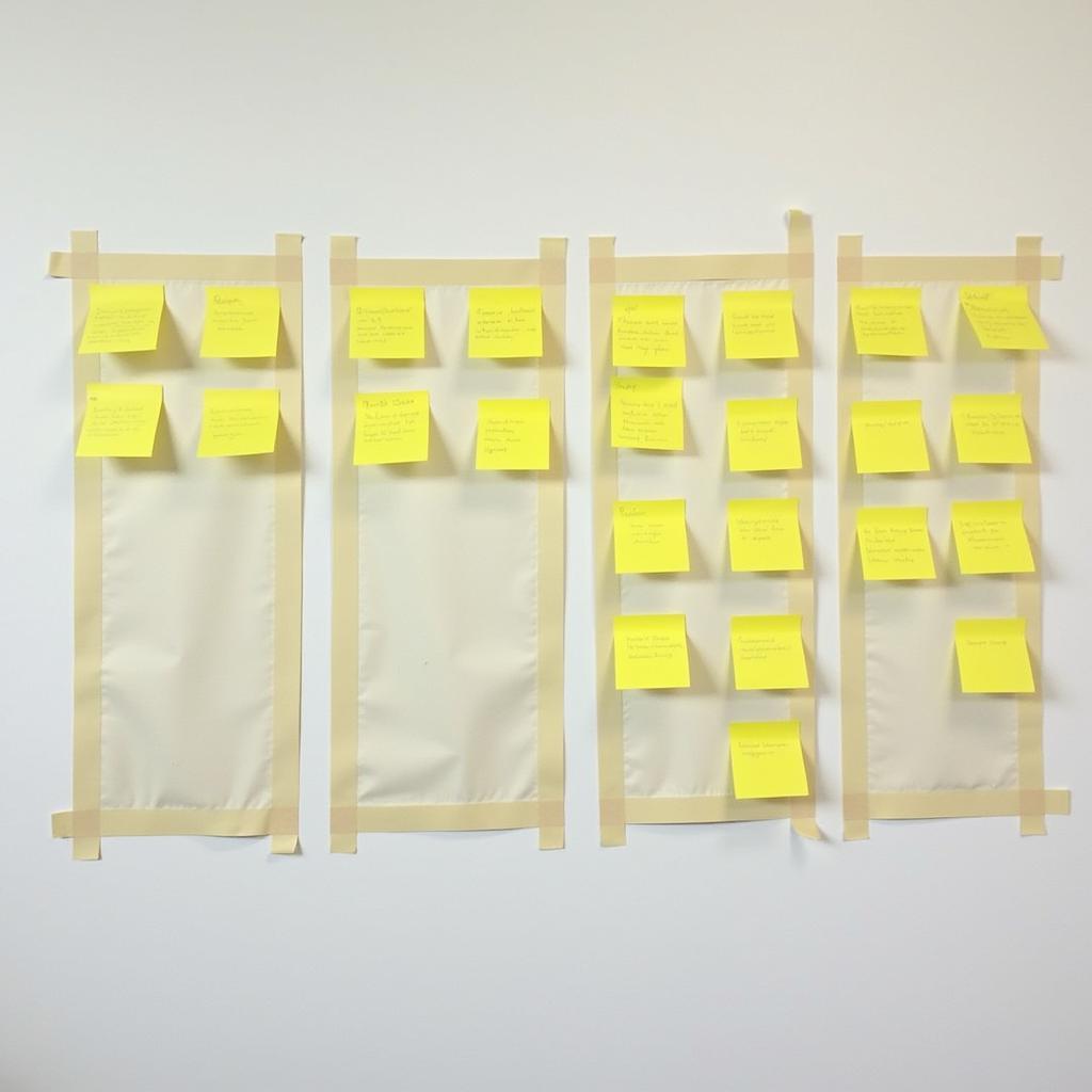 A visual representation of using post-it notes for agile project management.