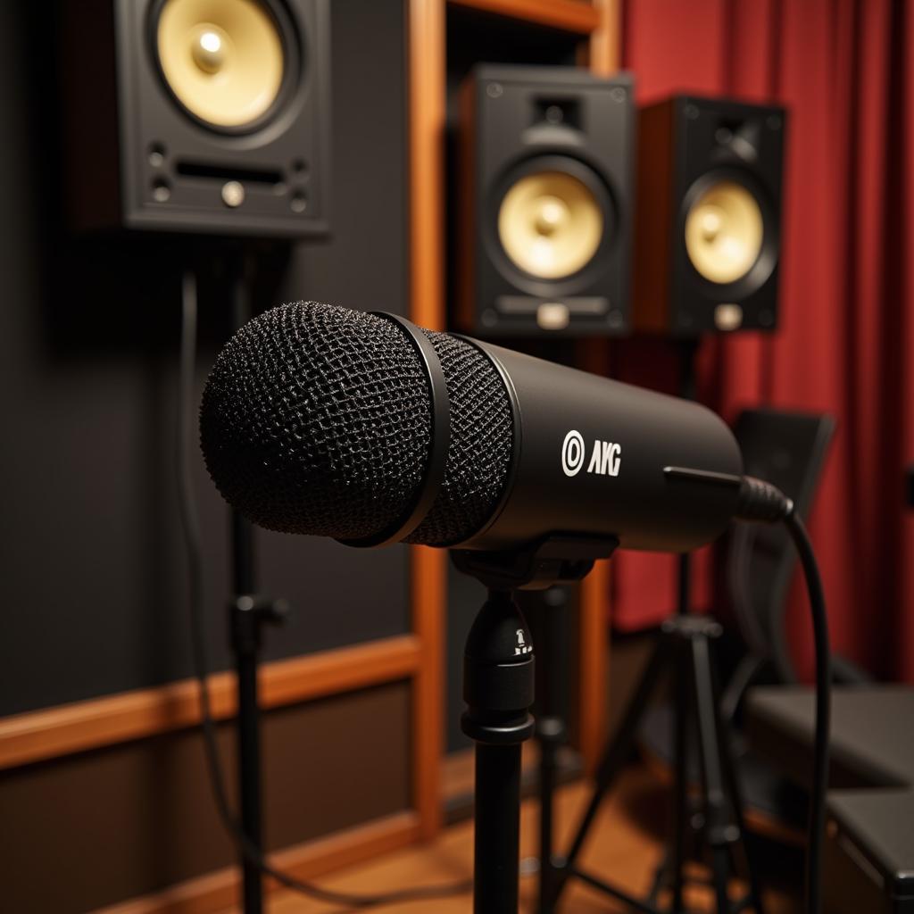 AKG DX11 microphone in a studio recording session