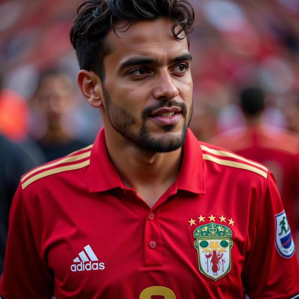 Al Ahly Fan Sporting the Team Jersey