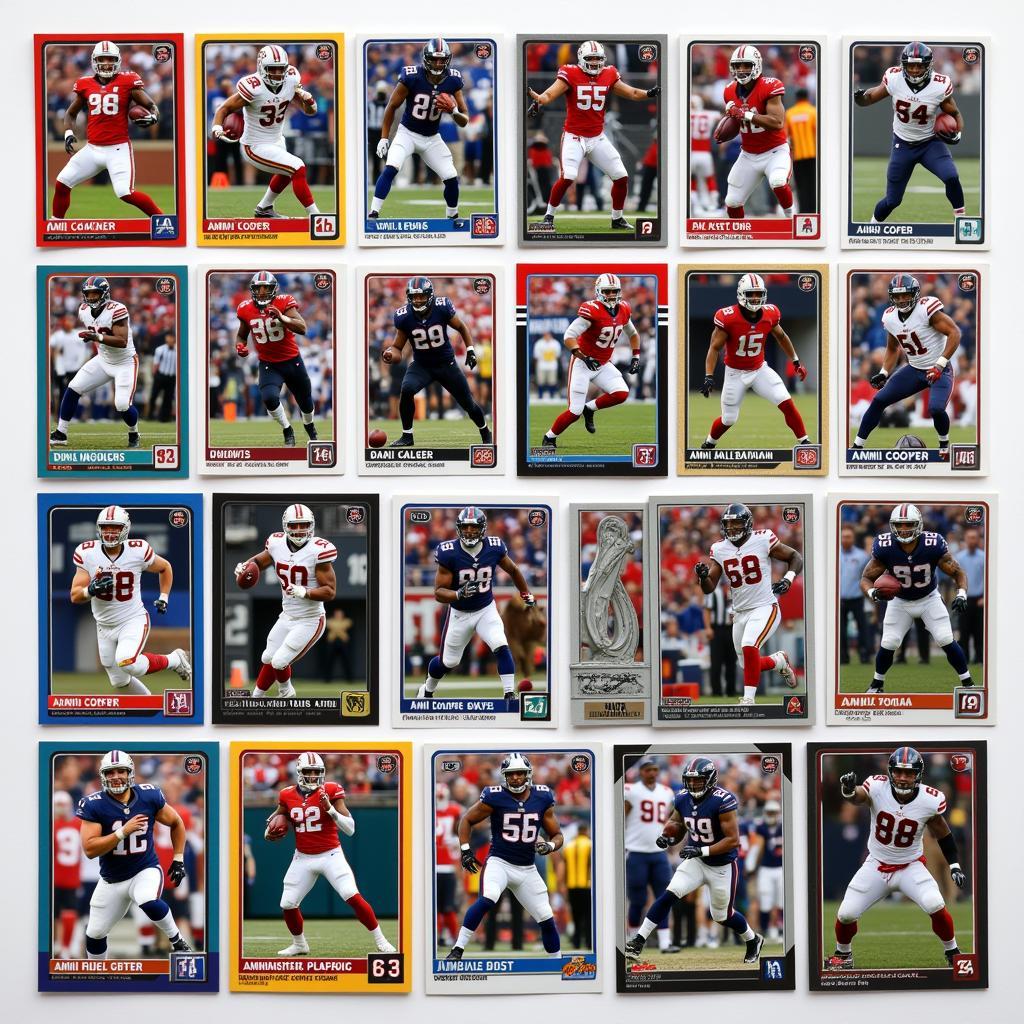 Different variations of Amari Cooper cards displayed in a collection.