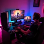 Ambient lighting enhances gaming atmosphere