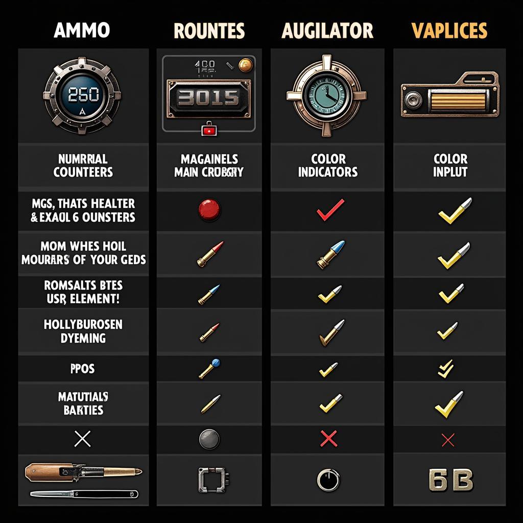 Different types of ammo displays in video games