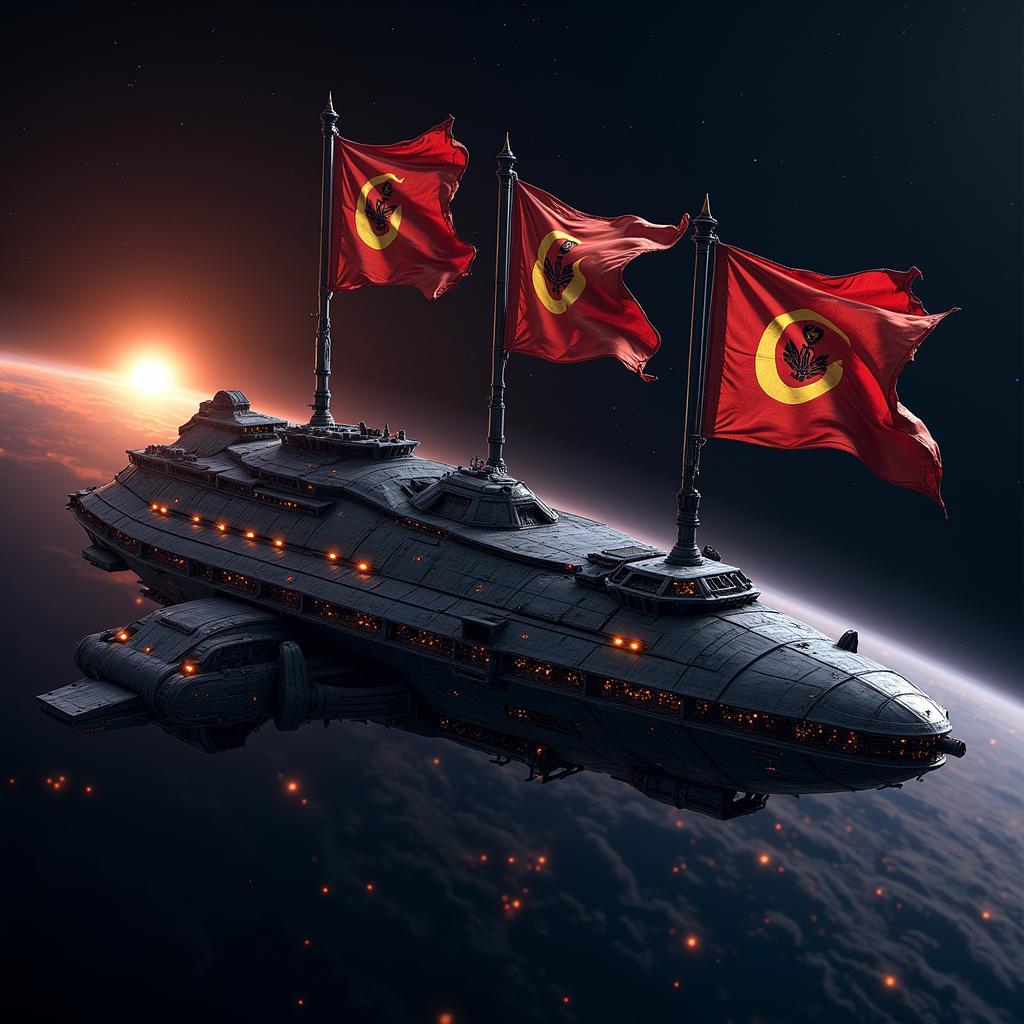 Andromeda Bold flags on spaceship