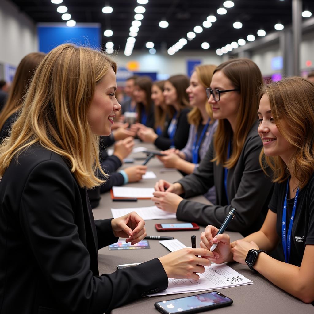 Annie Karich meeting fans at a gaming convention