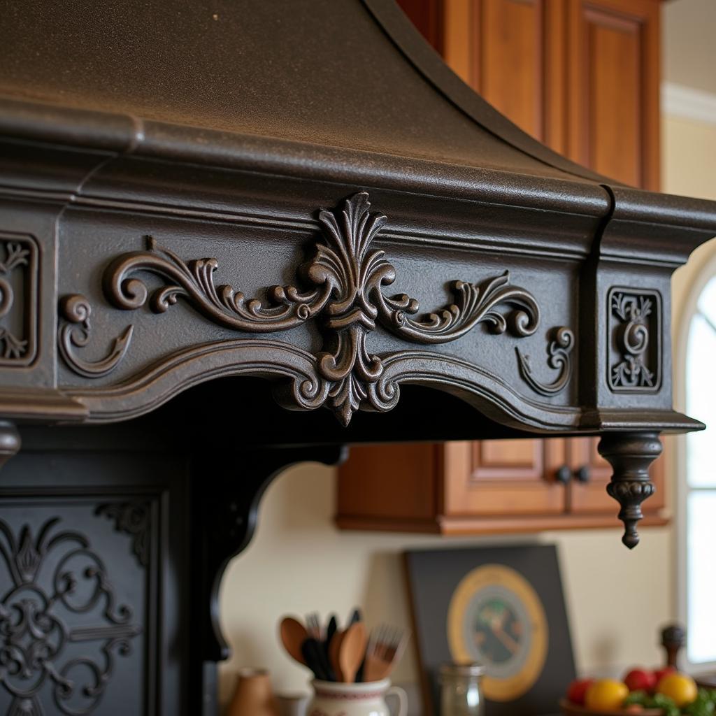 Antique Victorian Range Hood with Ornate Details