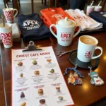 Apex Cafe Menu and Merchandise