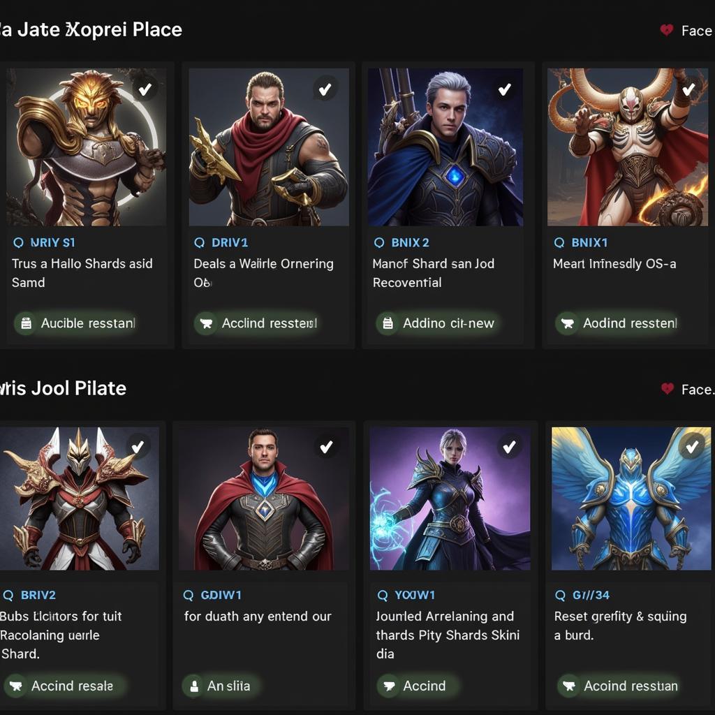 A screenshot of an online marketplace listing various Apex Legends accounts for sale.