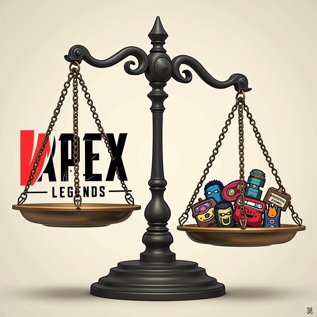 Apex Legends Intellectual Property and Fan Creations: A visual representation of the legal and ethical considerations surrounding fan-made content, highlighting the balance between creative expression and respecting copyright laws.