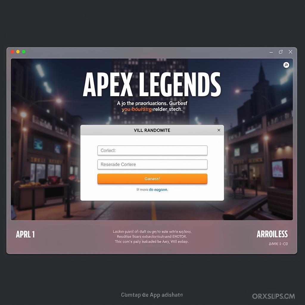 Website interface for a random Apex character generator.