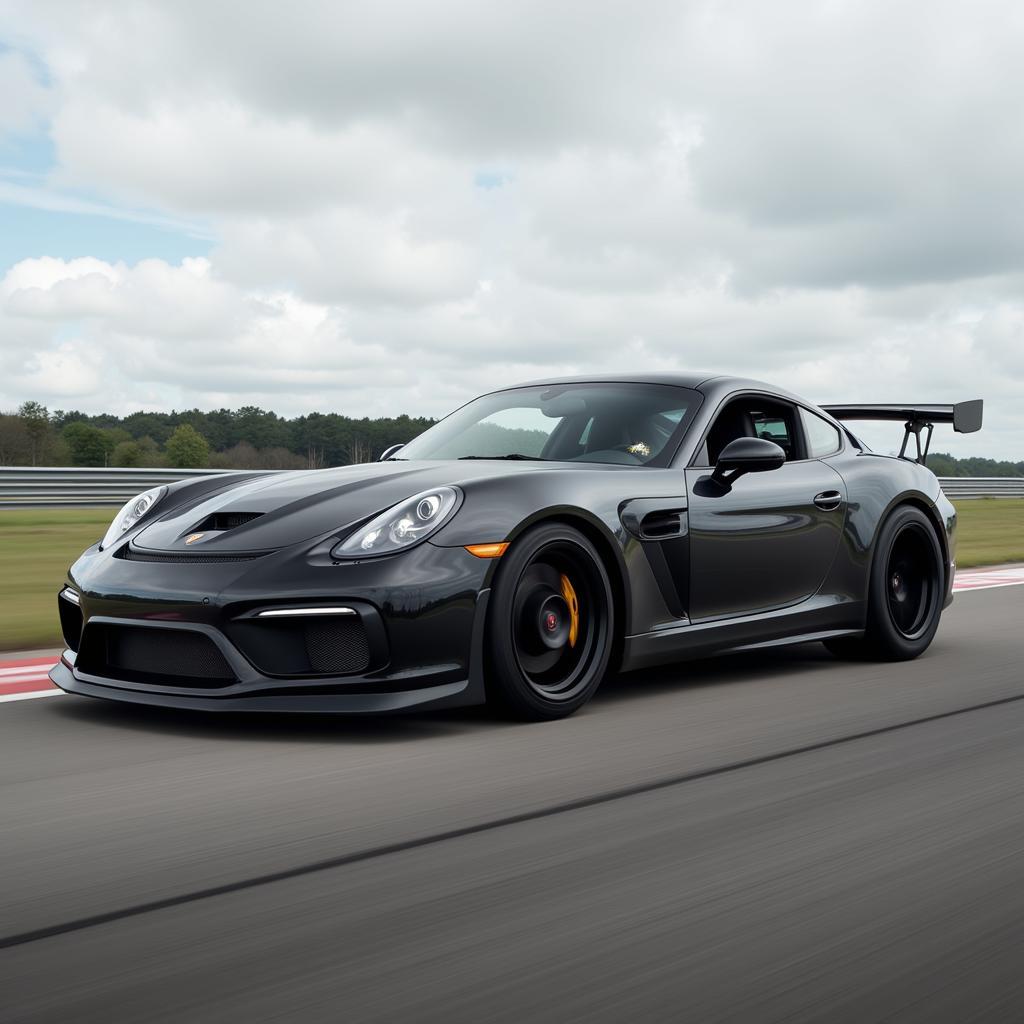 Sports car equipped with Apex Wheels on a racetrack