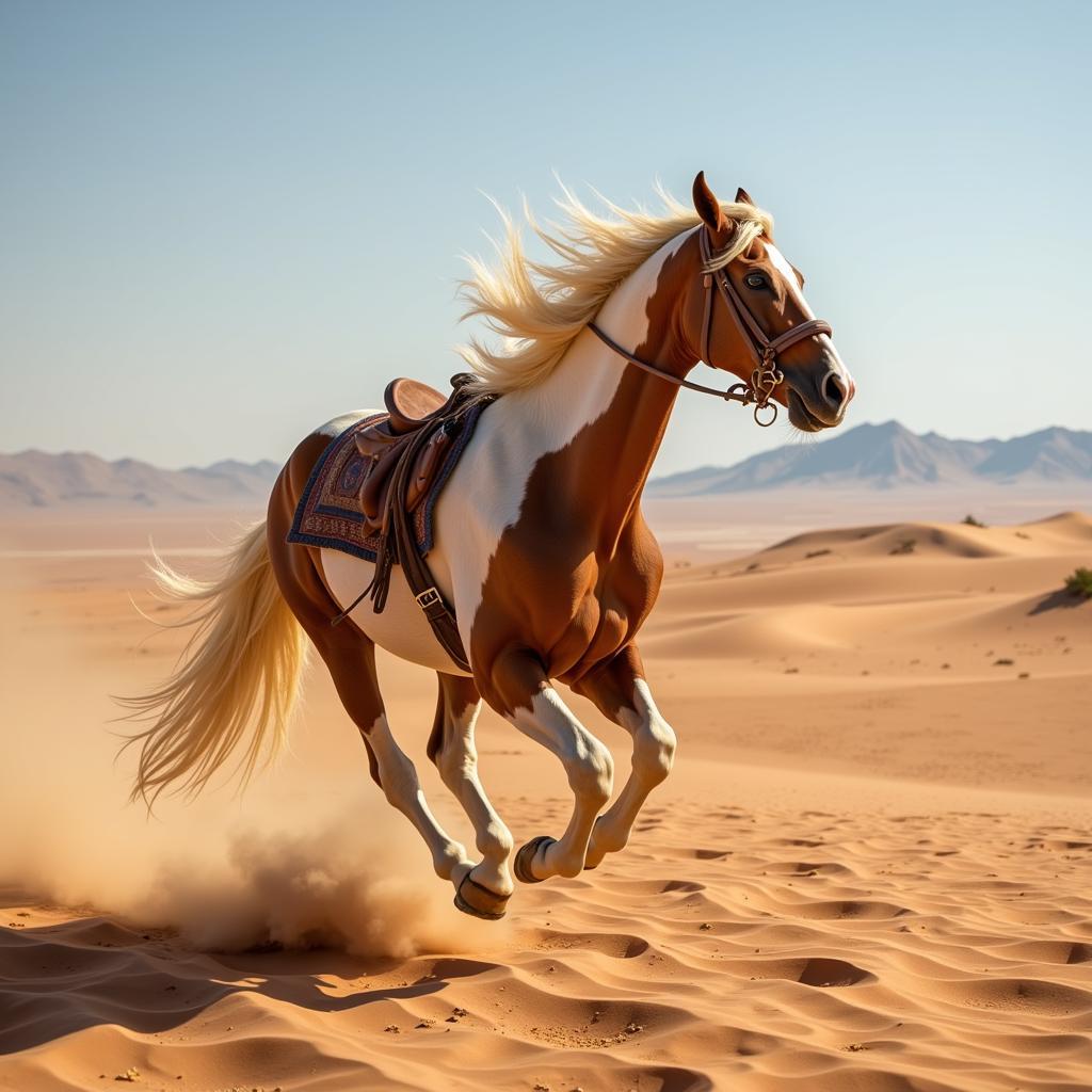 Arabian Horse in Desert Landscape