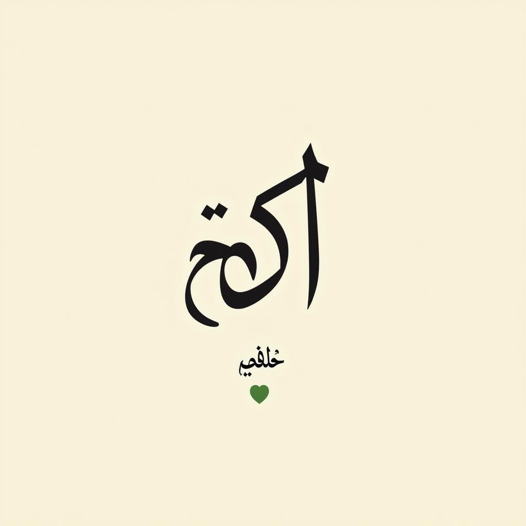 Arabic Calligraphy Showing Root of Al Aliyy