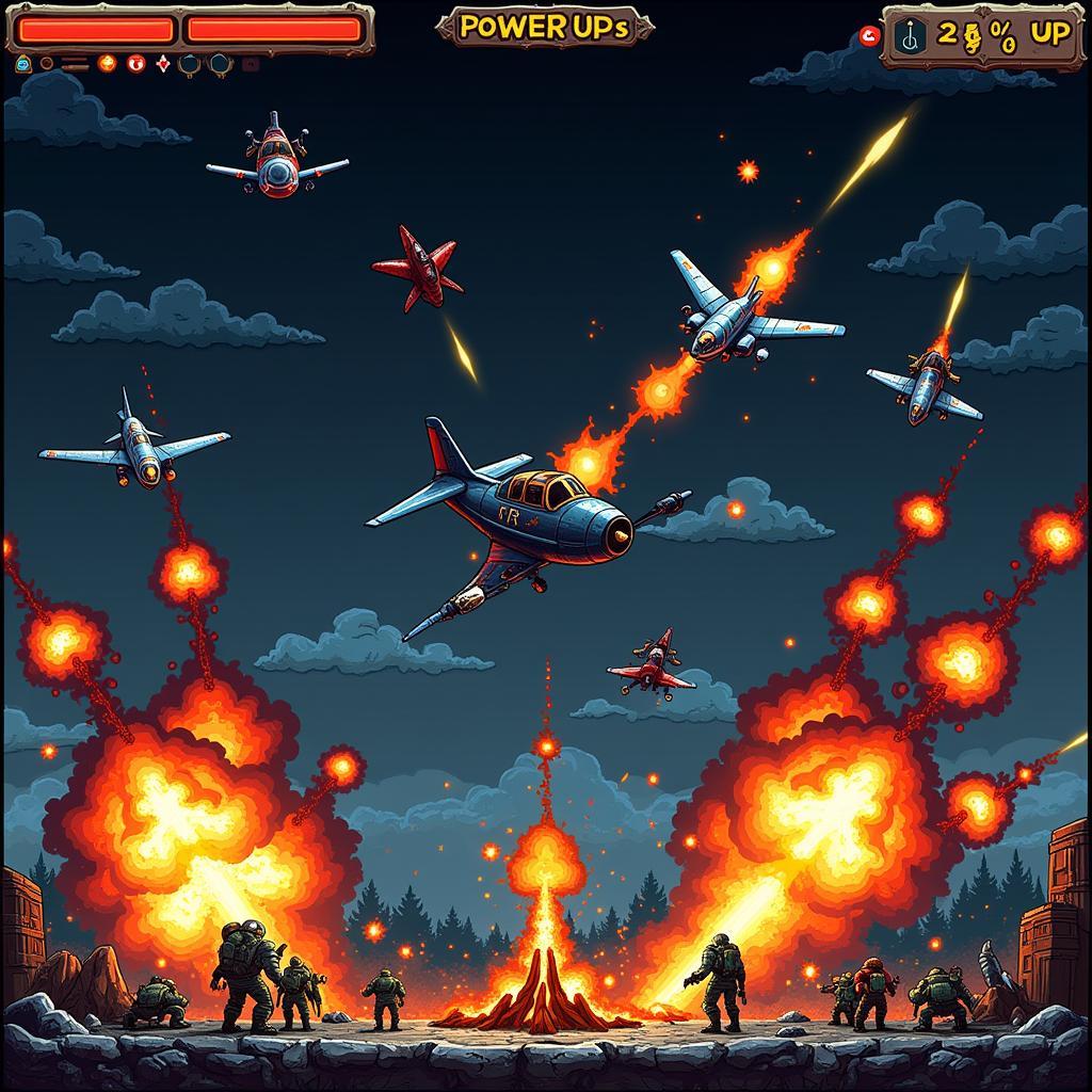 Intense Bombing Action in an Arcade Game