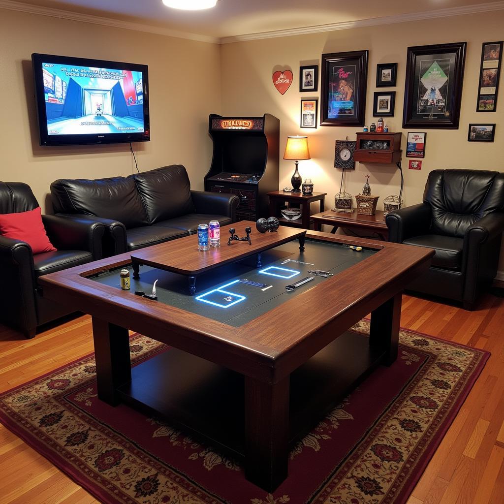 Arcade Cocktail Table in a Dedicated Game Room