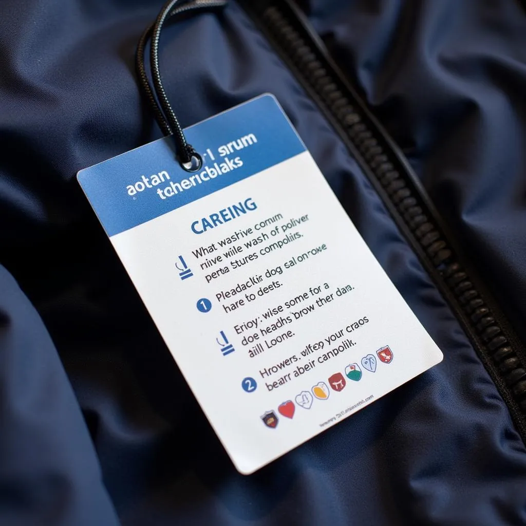 Ariel Jacket Care Tag