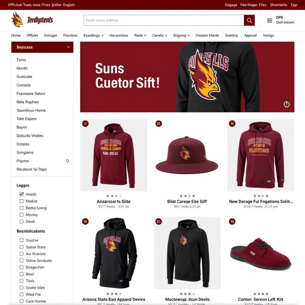 Arizona State Football Apparel Online Store