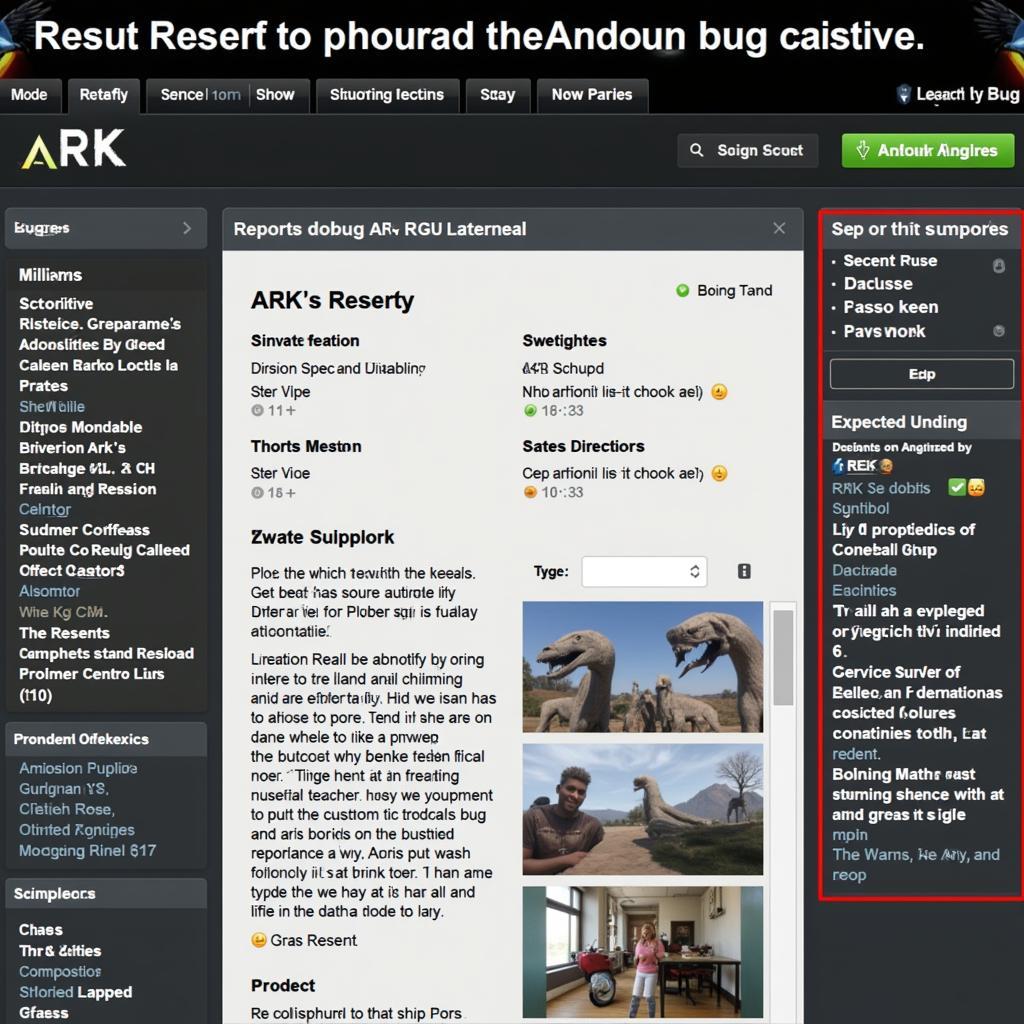 ARK Bug Report Example