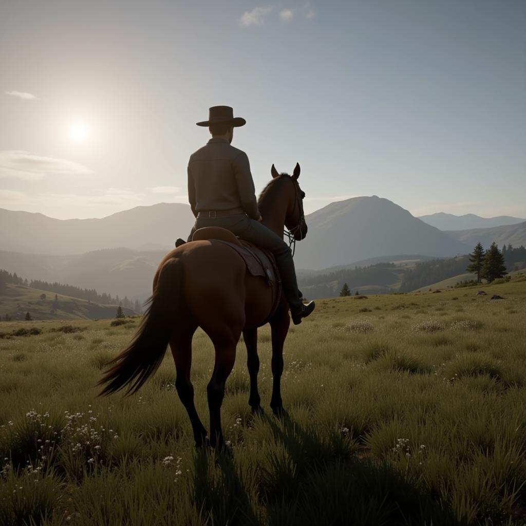 Arthur Morgan Riding His Horse in Red Dead Redemption 2