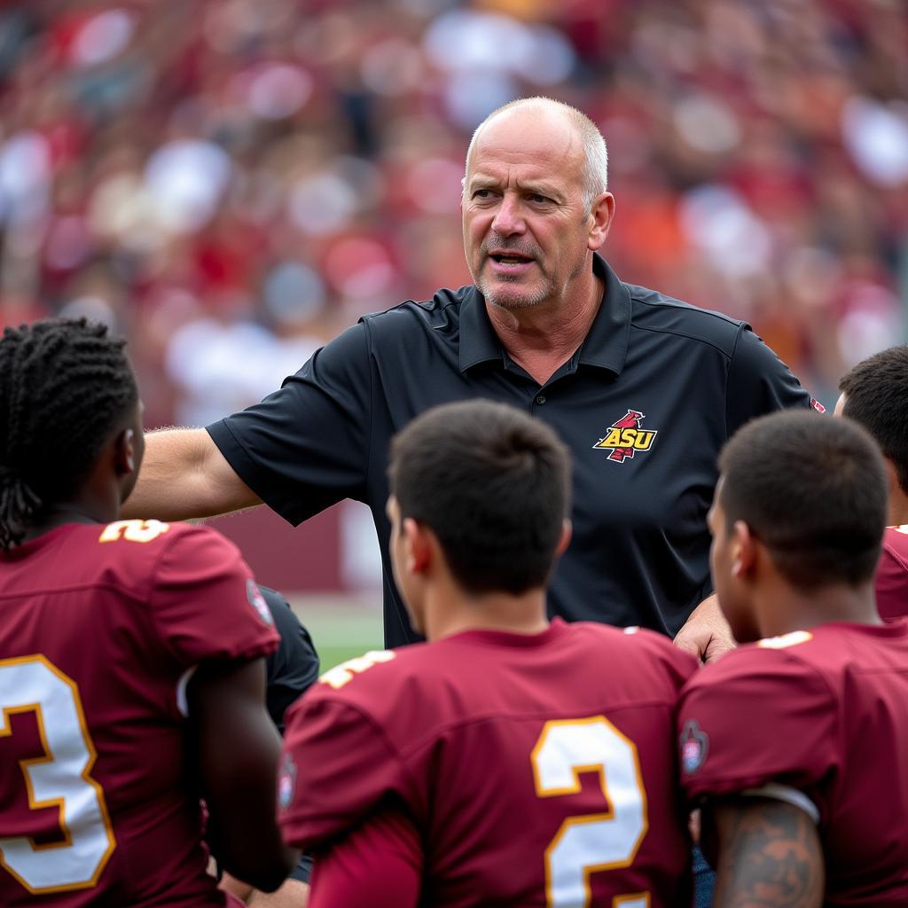 ASU Football Coach Kenny Dillingham Addressing the Team