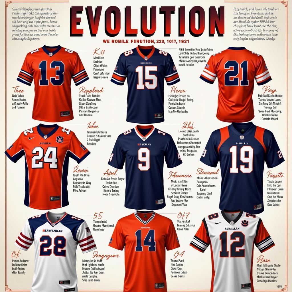 Auburn Football Jerseys Through the Years