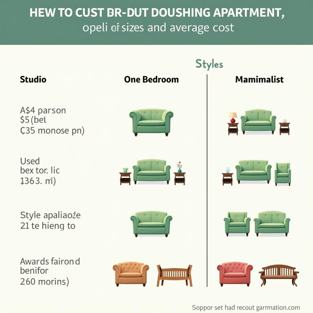 Average Apartment Furnishing Costs by Style and Size