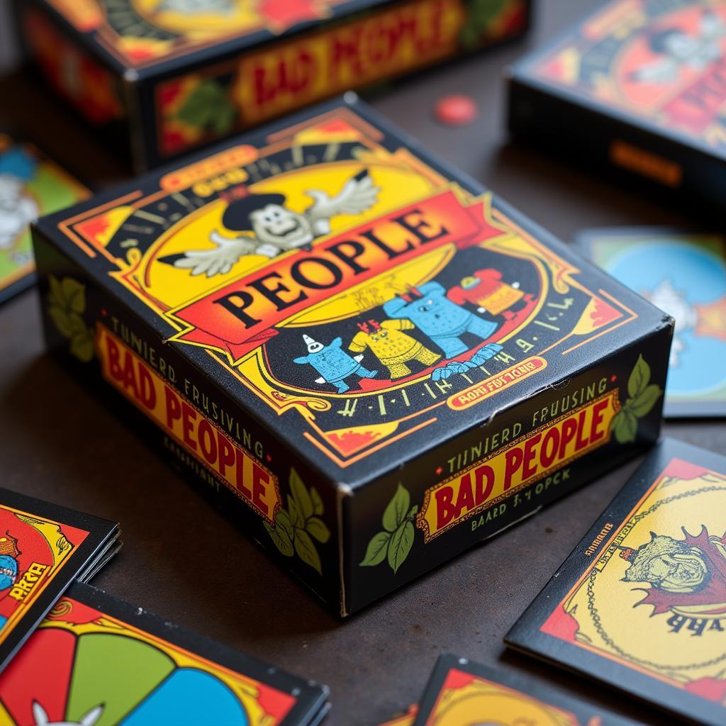 Close-Up of the Bad People Card Game Box 