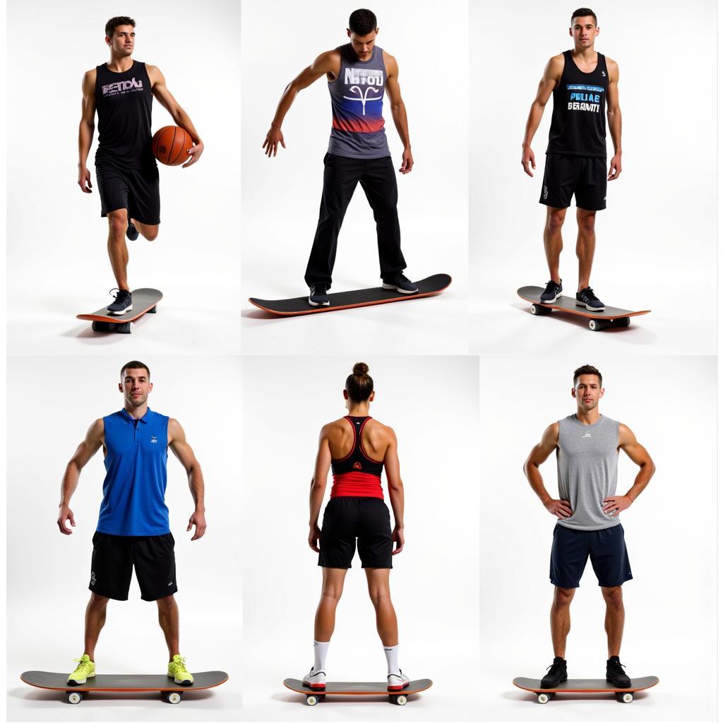 Athletes Using Balance Boards for Training