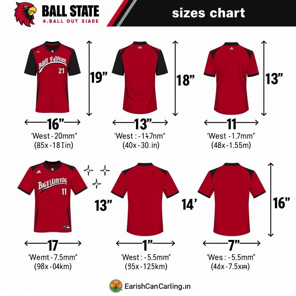  Ball State Jersey Sizing Chart 