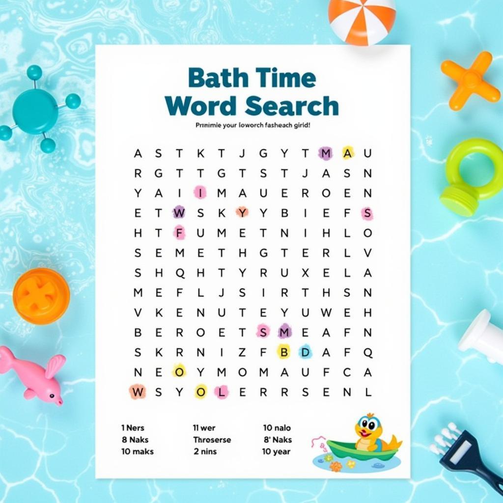 Relax and Learn: Bath Time Word Search Fun