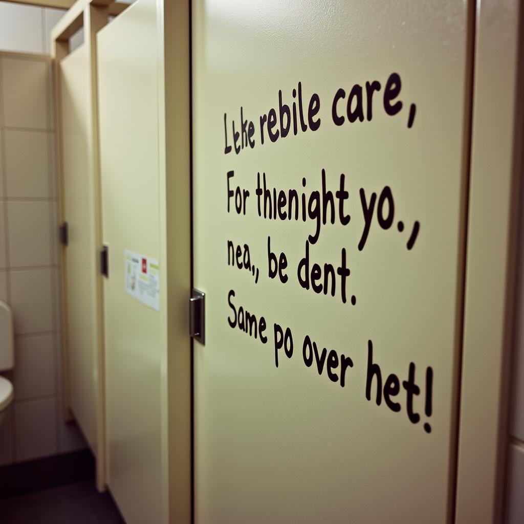 Bathroom Stall Wall with a Confessional Message