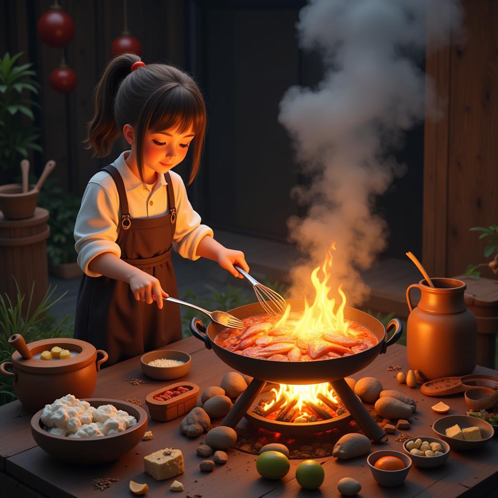 BDO Character Cooking Fried Fish