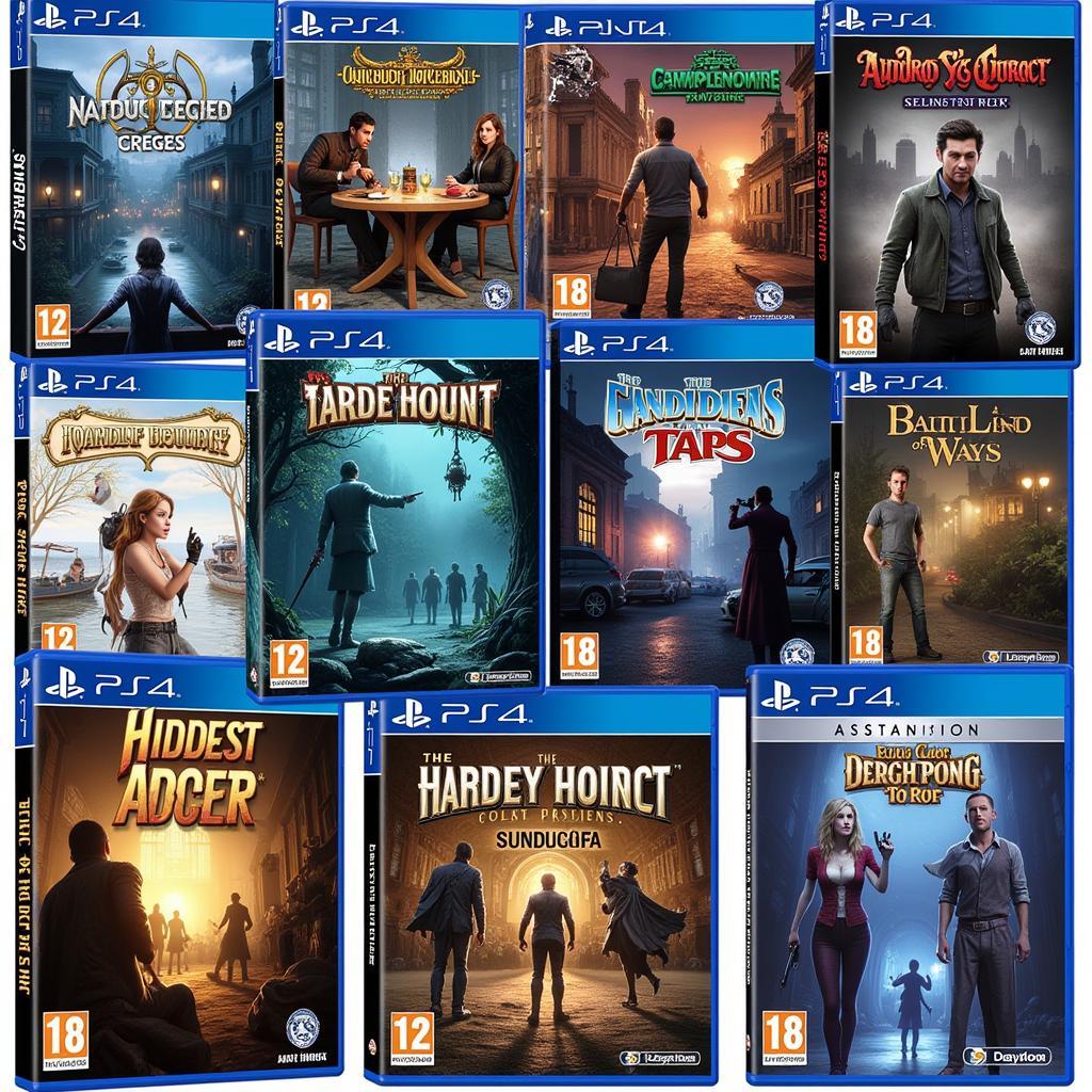 A collection of popular hidden object game covers for PS4