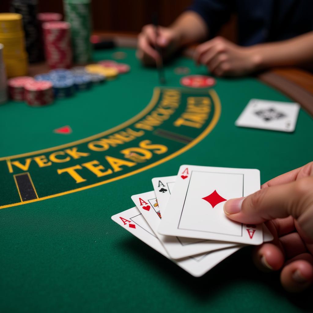 Blackjack table setup