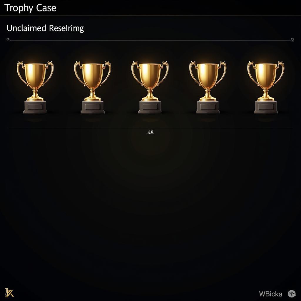 Empty Trophy Case in a Video Game