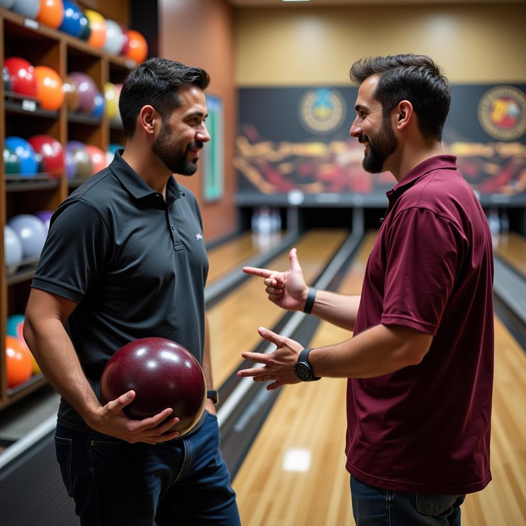 Bowler Getting Advice from Pro Shop Operator