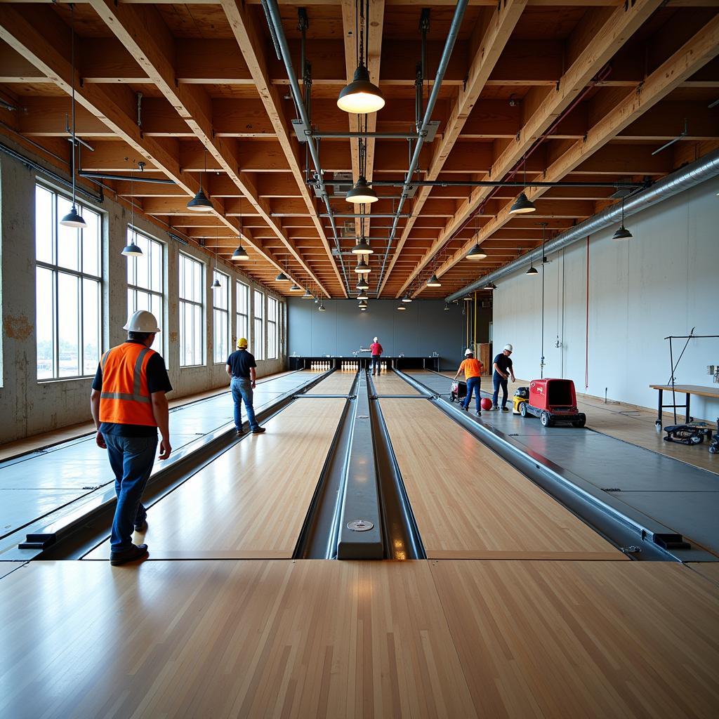 Construction of a bowling alley