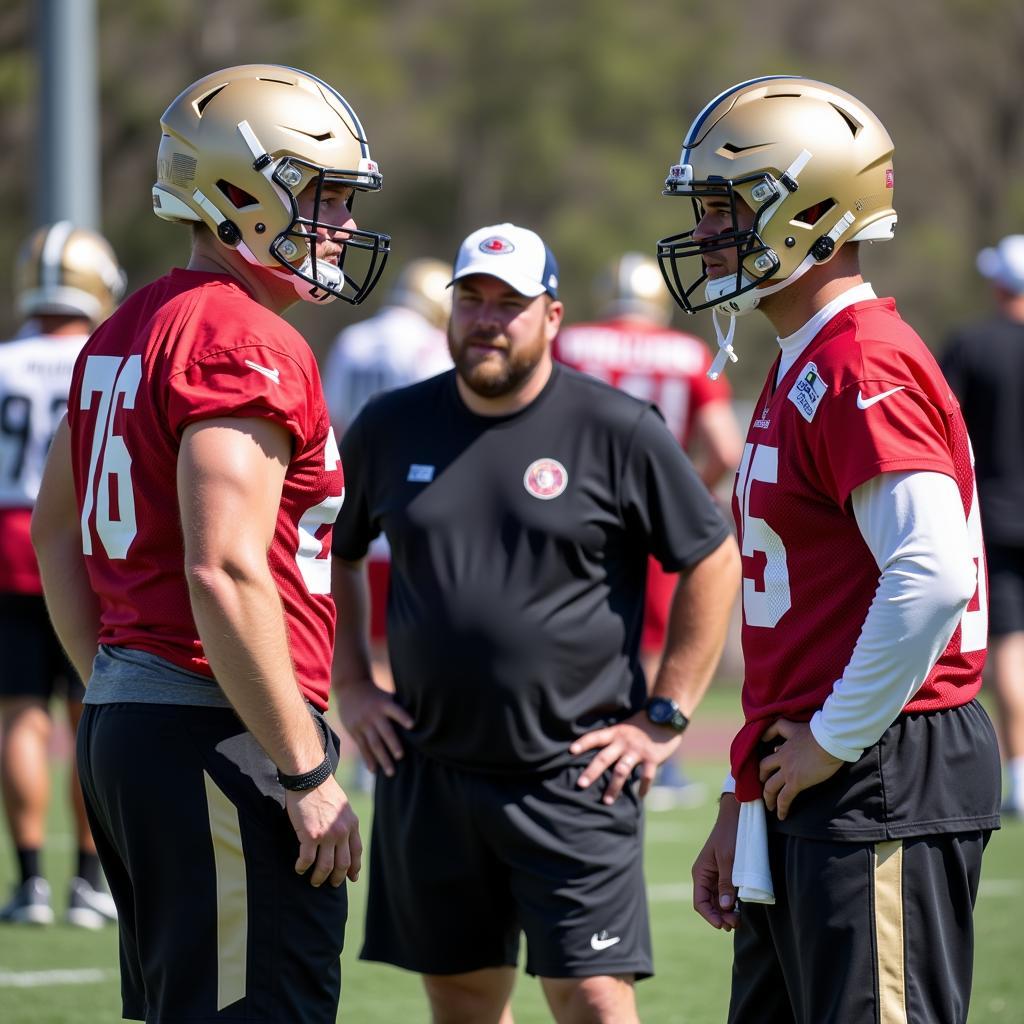 Brandon Staley talking to the kickers