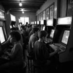 Bustling Brazilian Arcade in the 1980s