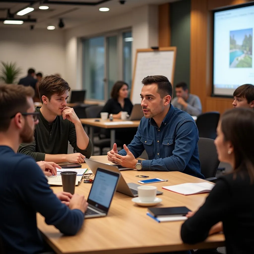 Brian Kim Paul Weiss mentoring young entrepreneurs at a social impact hackathon