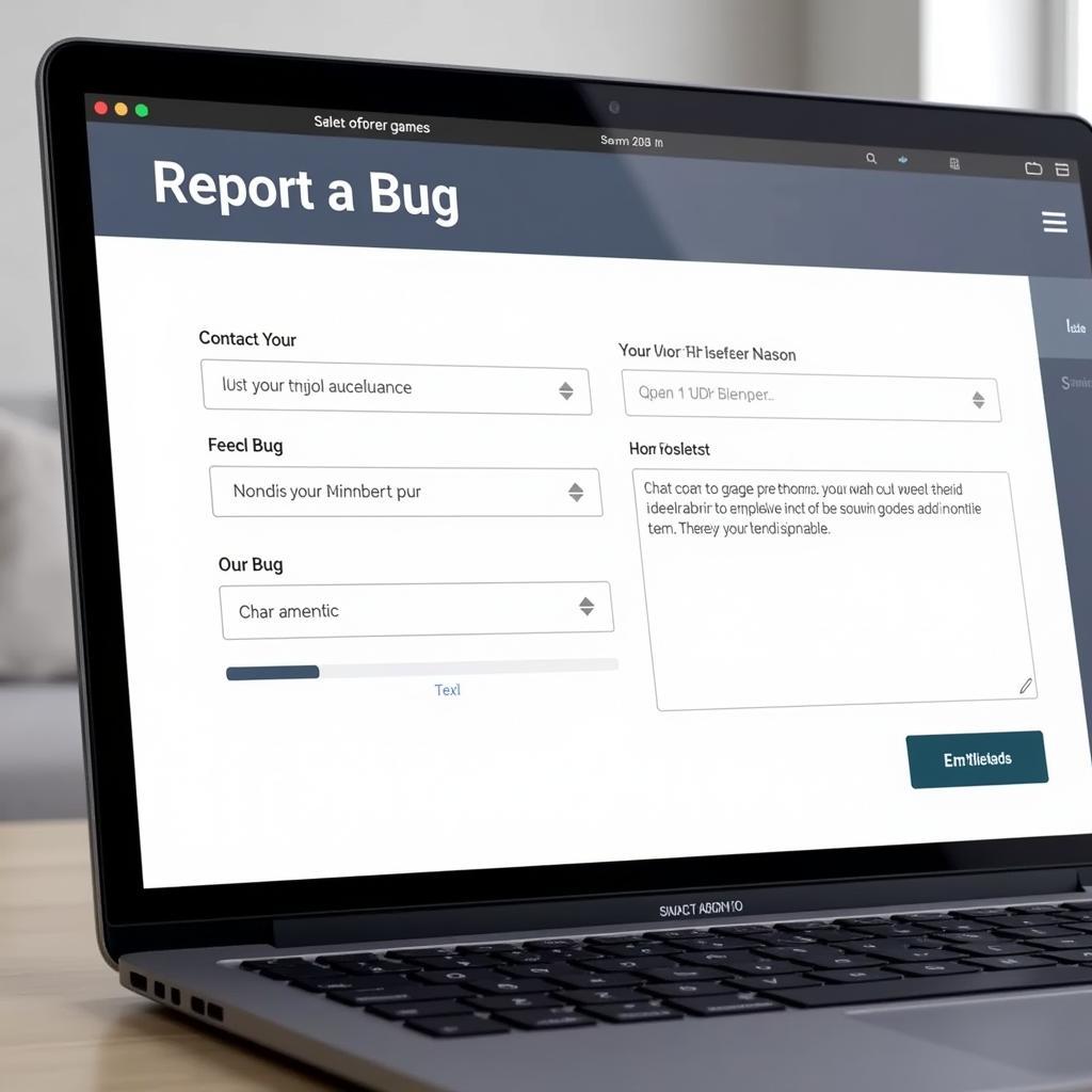 Online Bug Report Form on Laptop