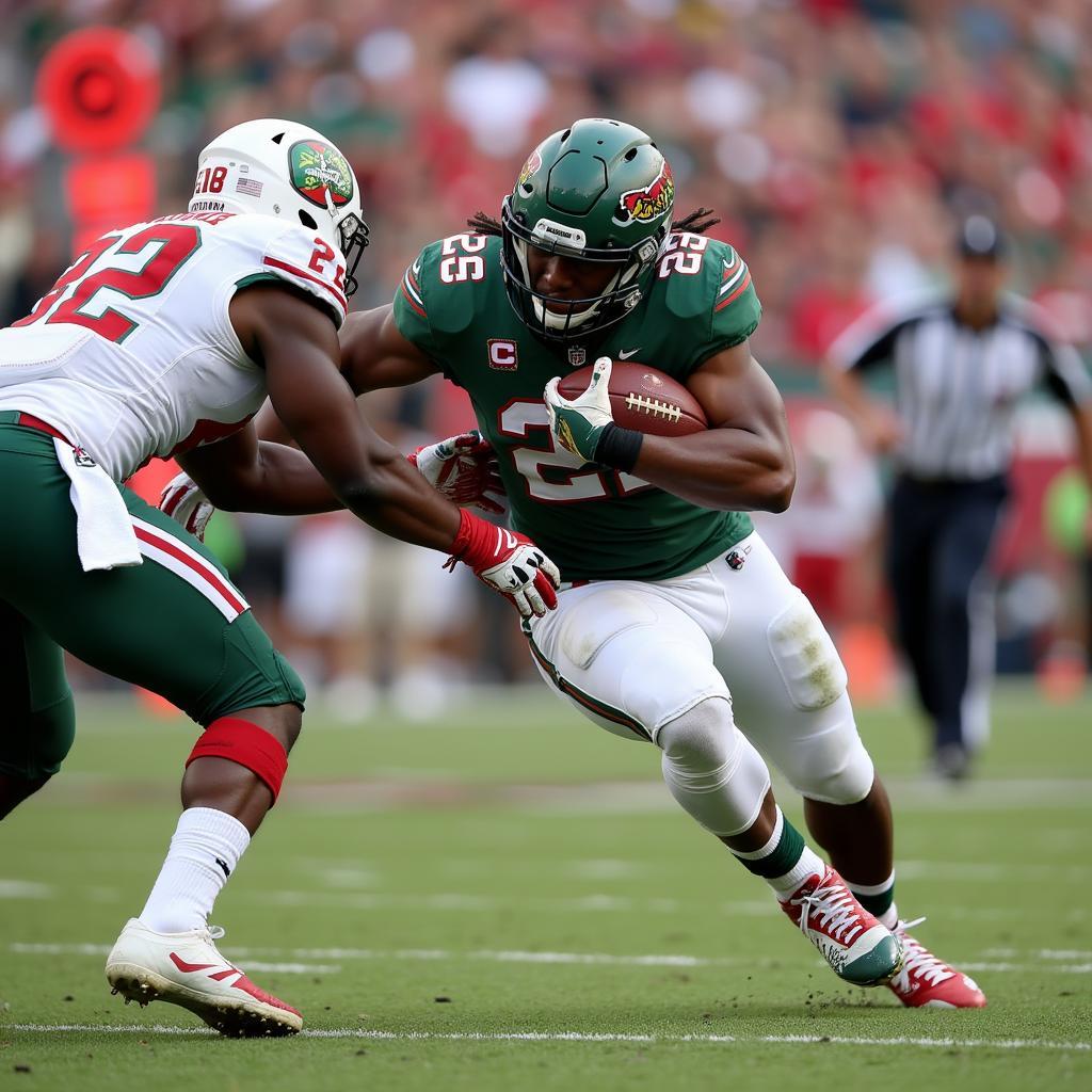 South Florida Bulls Running Back Pushing Through Defenders