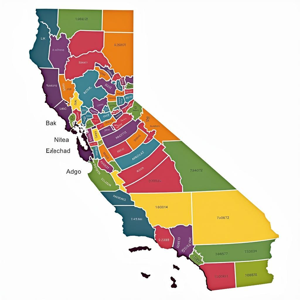 Map showcasing California zip code distribution